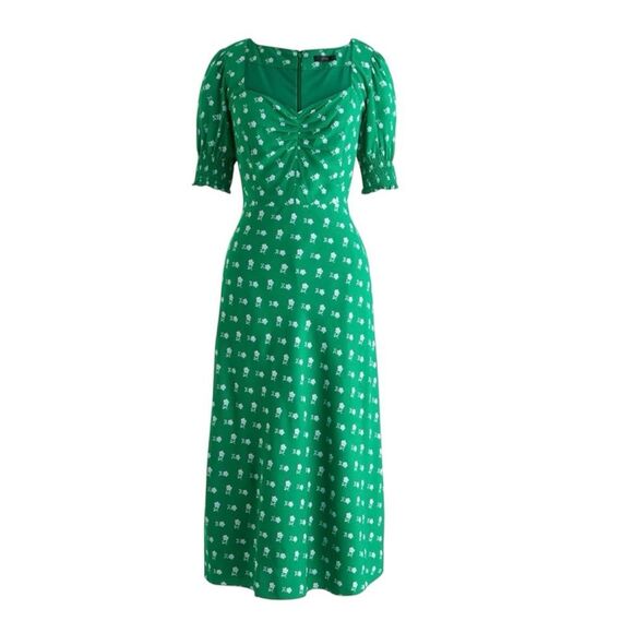 J. Crew Dresses & Skirts - J. Crew Puff-sleeve midi dress in bandana flowers print EUC